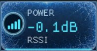 Power tile showing received signal strength in dB